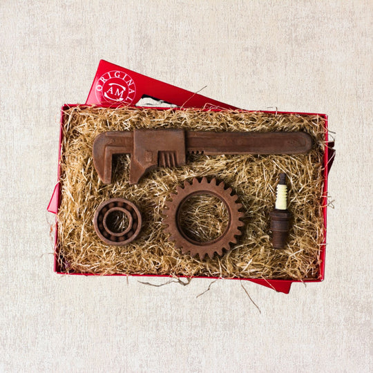 Fahrzeuge Geschenkset aus Schokolade – Werkstattgefühl mit Charakter