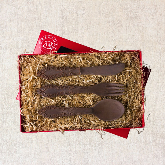 Messer, Gabel & Löffel aus Schokolade – Geschenk für gemeinsame Momente