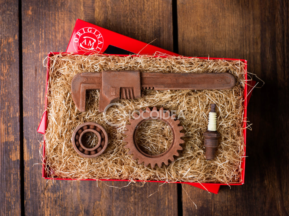 Fahrzeuge Geschenkset aus Schokolade – Werkstattgefühl mit Charakter