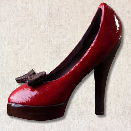 Schuh Damen rot aus Schokolade – originelle Geschenkidee