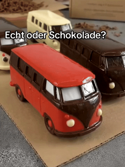 VW Bus T1 aus Schokolade – originelle Geschenkidee